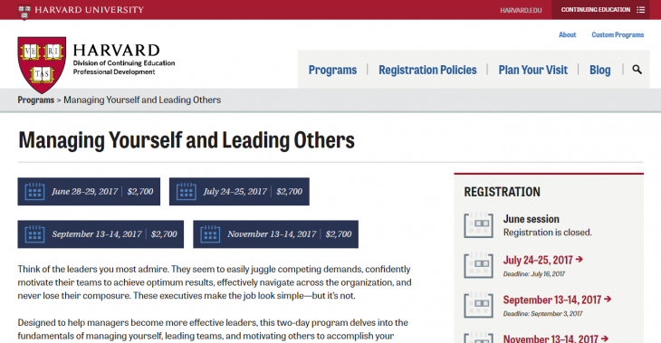 Managing Yourself and Leading Others - Harvard