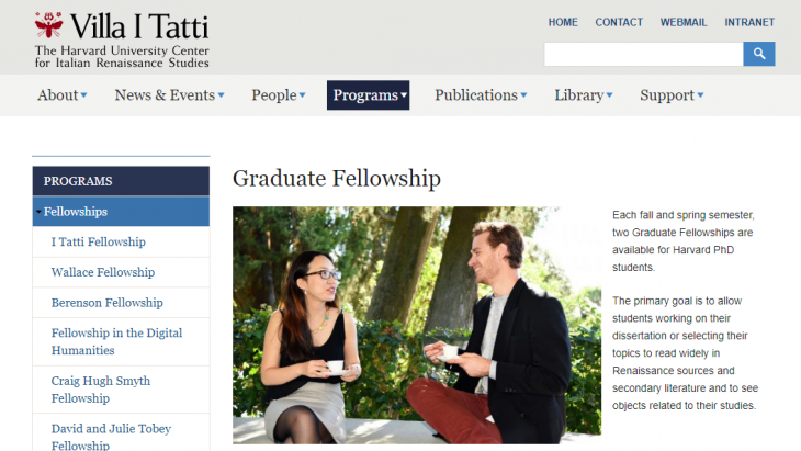 Harvard University Center for Italian Renaissance Studies Graduate Fellowship