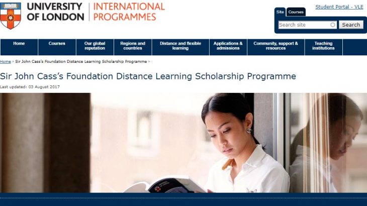 Sir John Cass’s Foundation Distance Learning Scholarship Programme - Screenshot