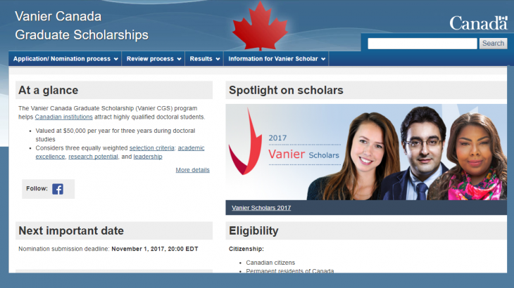 Vanier Canada Graduate Scholarships